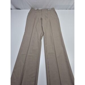 Asher Dress Pants Mens 38x36 Beige Super 100s Wool Flat Front Unhemmed NWT